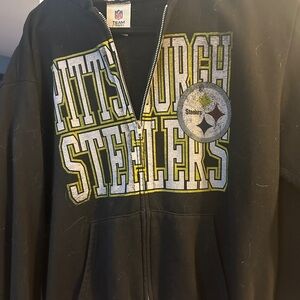 Pittsburgh Steelers Black Hoodie - Zip up
